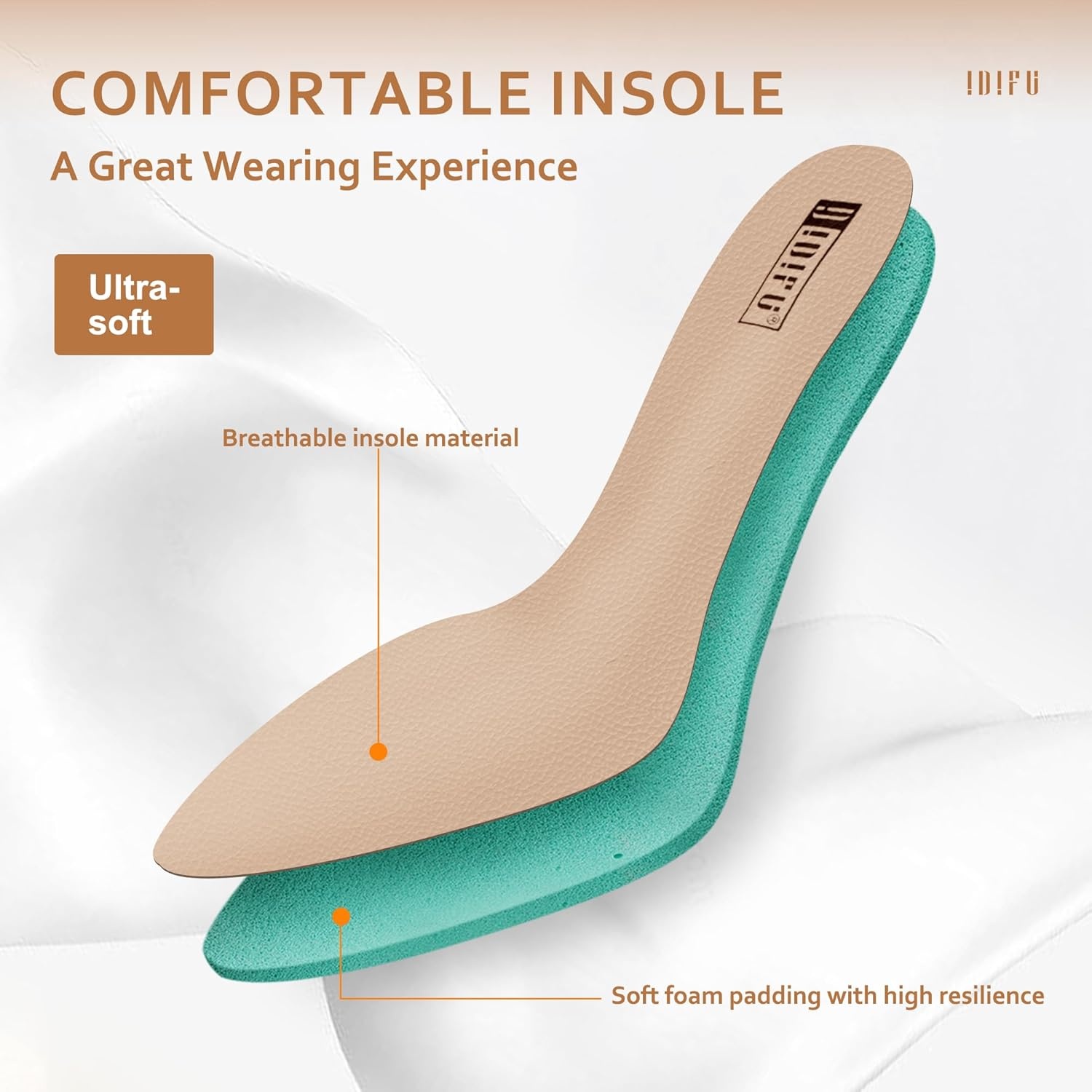 image:imageIDIFU Womens Ada Fashion Square Toe Ankle Boots Low Block Heel Short Boots Side Zipper Booties Shoes Half Size LargerWhite Pu