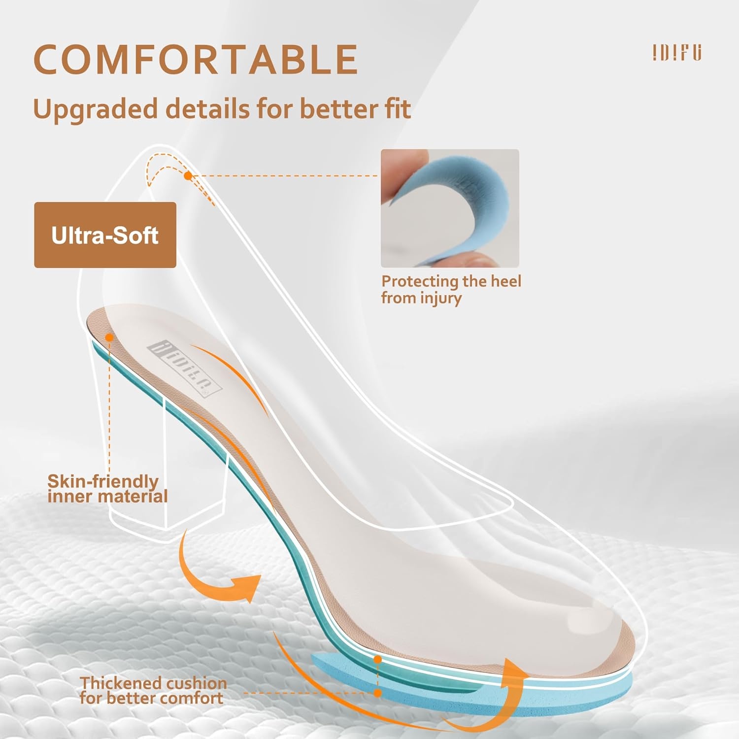 image:imageIDIFU Womens Sherry Dress Low Block Chunky Heels Pumps Closed Round Toe Shoes for Wedding Office EveningBlack Nubuck
