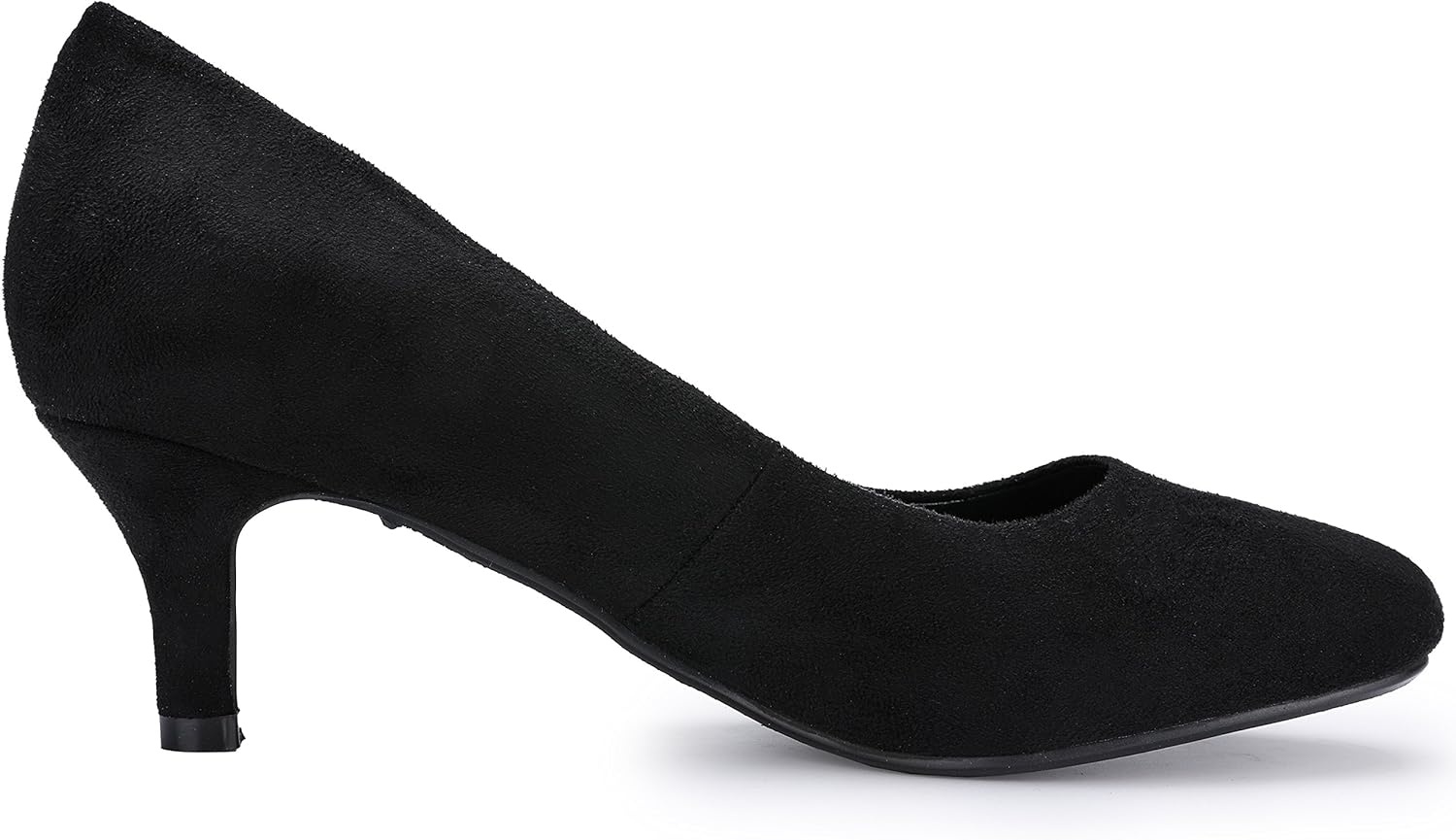 image:imageIDIFU Womens Classic Low Heels Dress Pumps 2 Inch Kitten Heel Round Toe Office Wedding ShoesBlack Suede