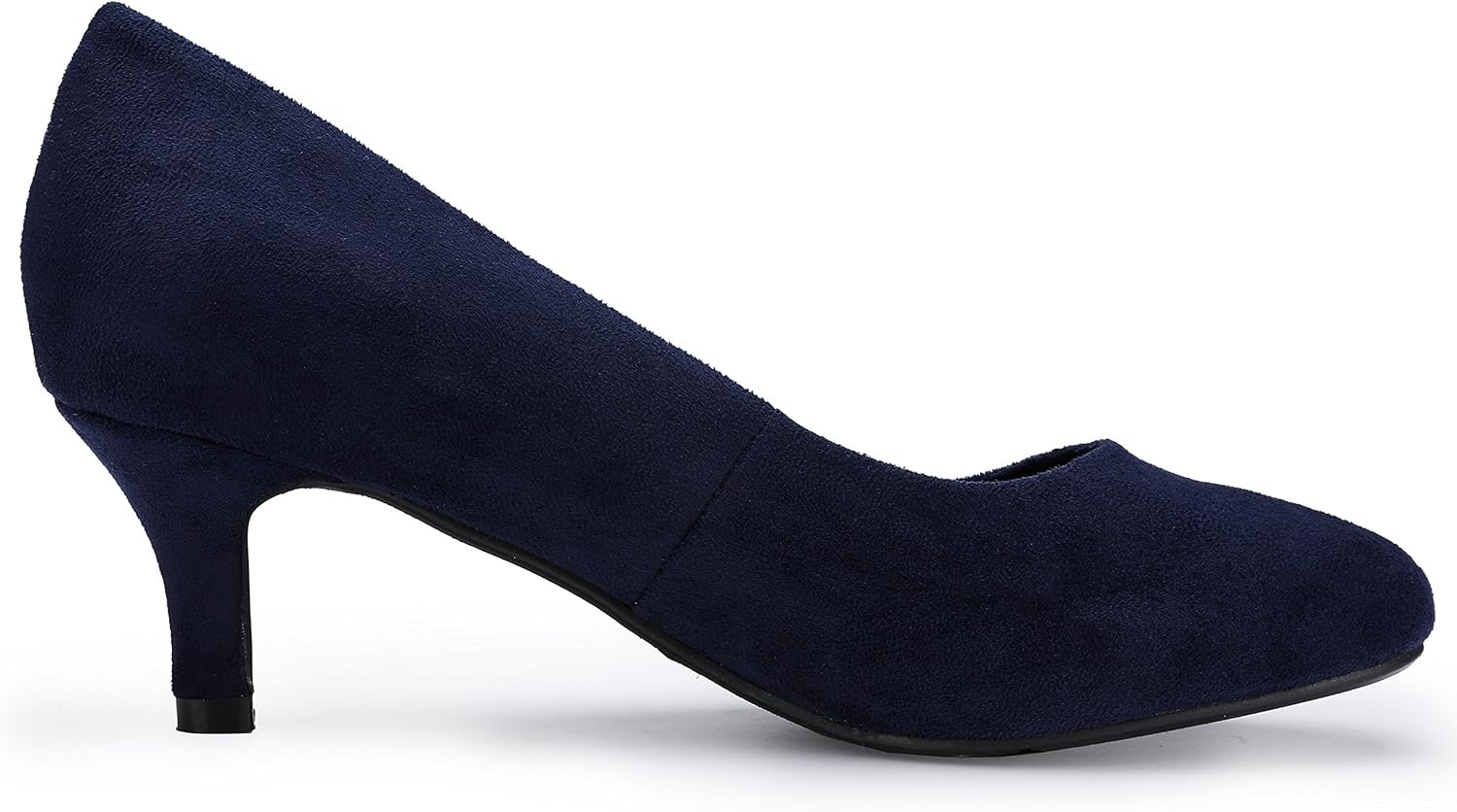 image:imageIDIFU Womens Classic Low Heels Dress Pumps 2 Inch Kitten Heel Round Toe Office Wedding ShoesBlue Suede