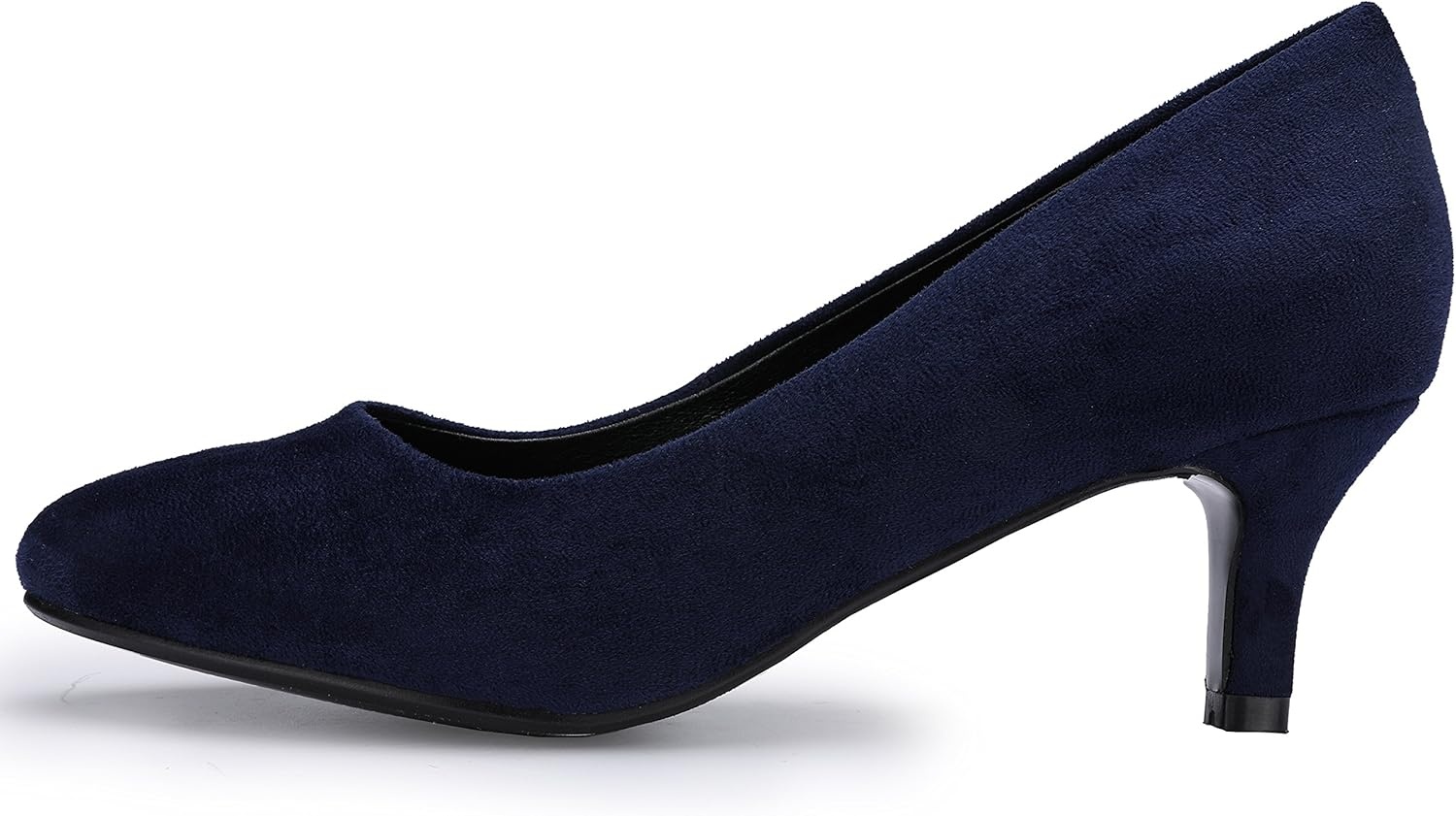 image:imageIDIFU Womens Classic Low Heels Dress Pumps 2 Inch Kitten Heel Round Toe Office Wedding ShoesBlue Suede