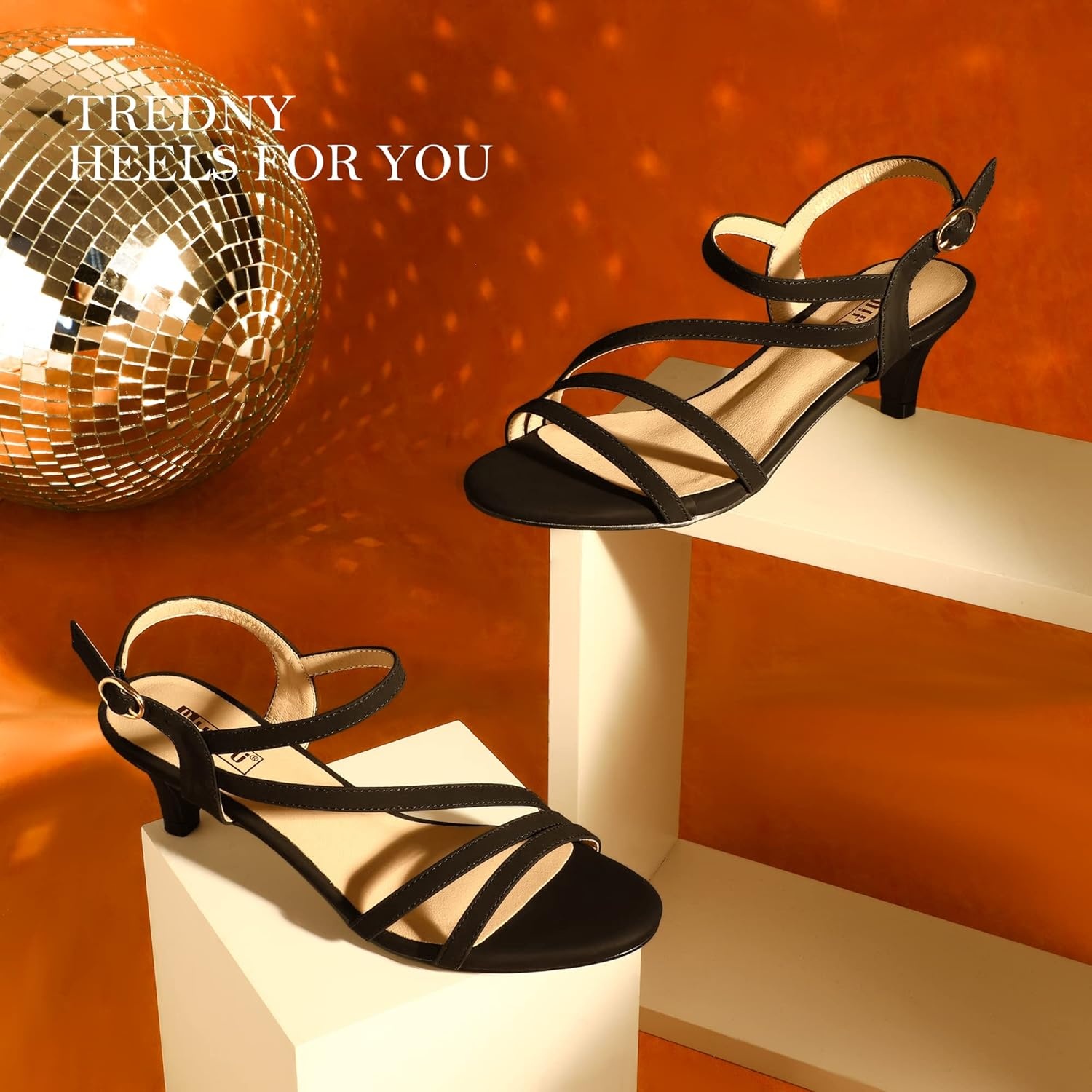 image:imageIDIFU Womens Dressy Strappy 2 Inch Low Kitten Heel Open Toe Sandals Dress Shoes for Woman Lady in Bridal Dance EveningBlack Nubuck
