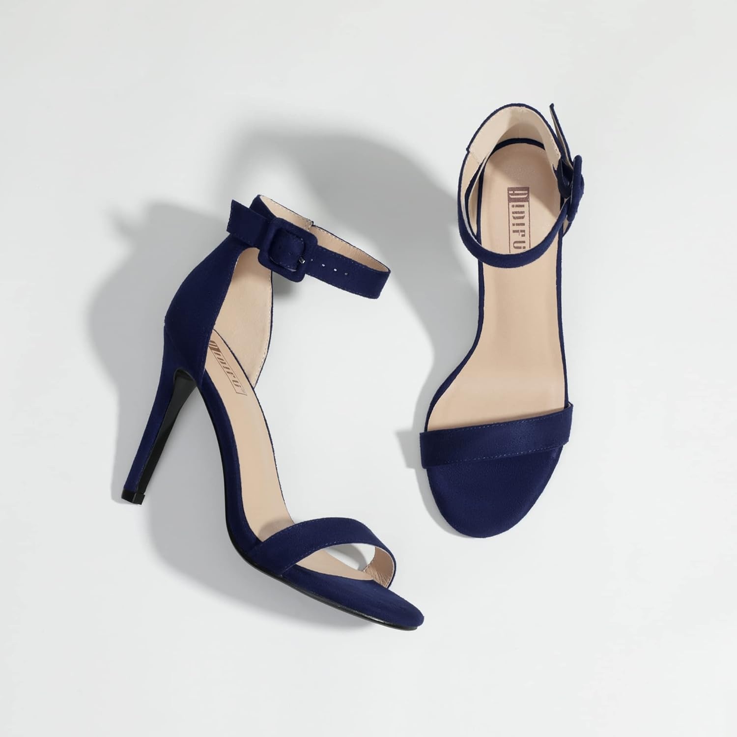 image:imageIDIFU Womens High Heels for Women Dressy Stiletto Open Toe Heels Ankle Strap Heeled Sandals for Women on Wedding Party HomecomingBlue Suede