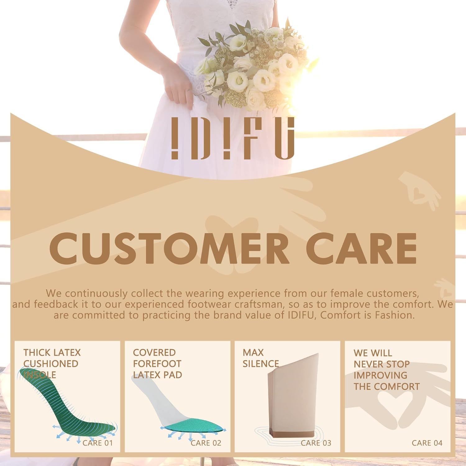 image:imageIDIFU Womens High Heels for Women Dressy Stiletto Open Toe Heels Ankle Strap Heeled Sandals for Women on Wedding Party HomecomingWhite Pu