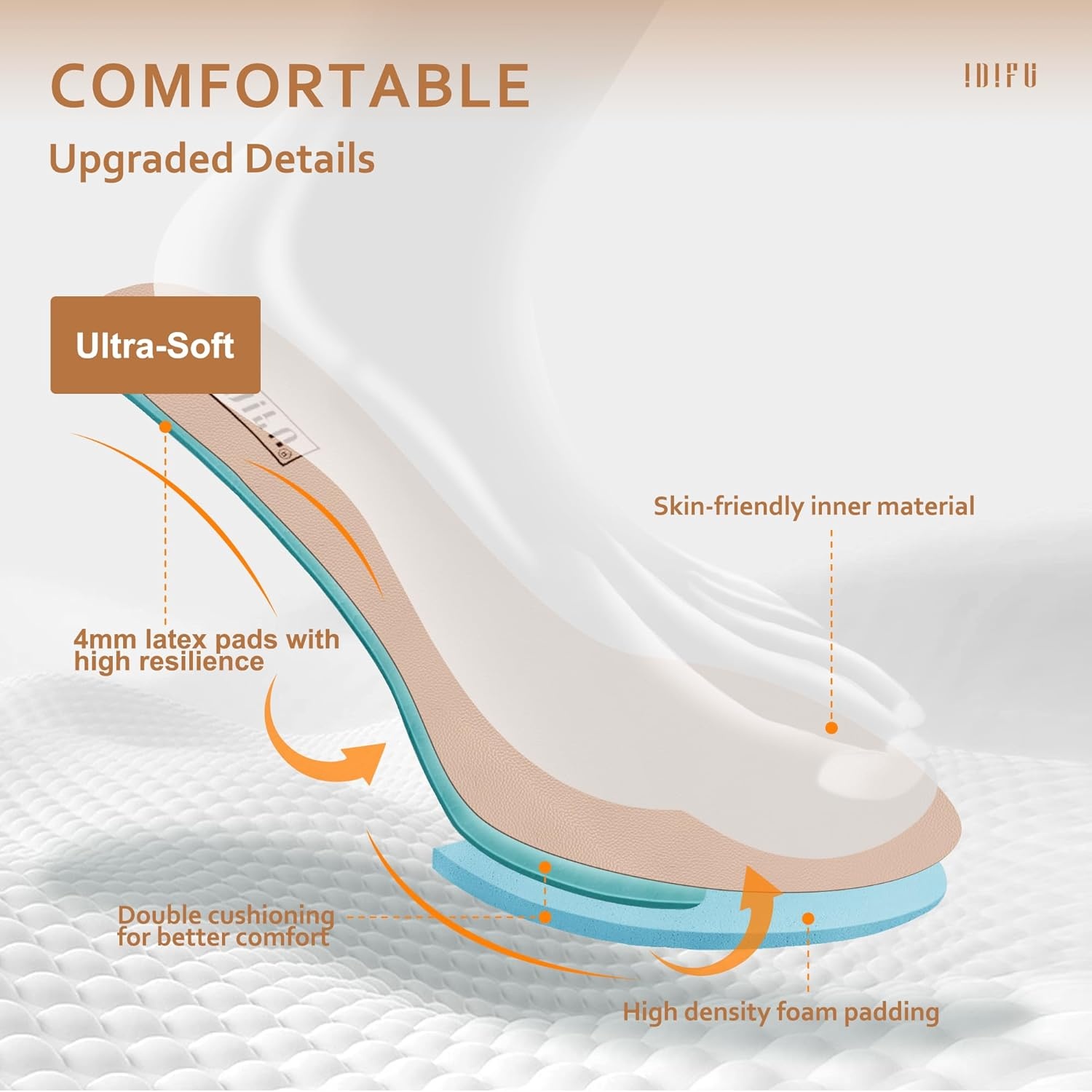 image:imageIDIFU Womens IN2 Pedazo Dress Shoes Low Block Heels Comfortable Chunky Closed Toe Ankle Strap Wedding PumpsNude Nubuck