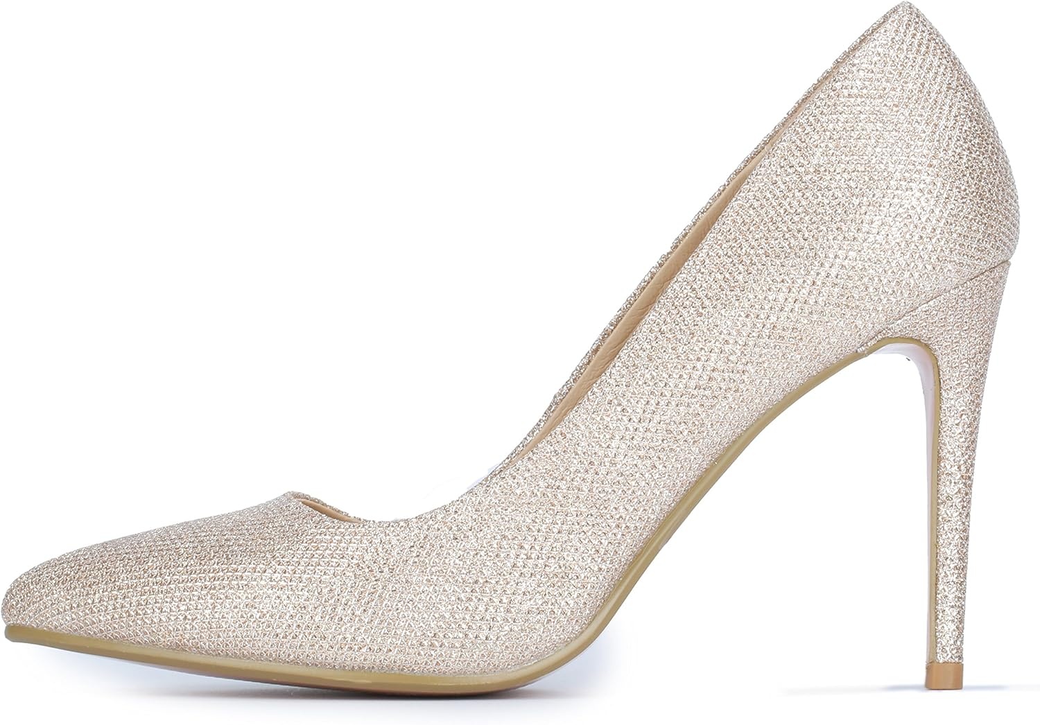 image:imageIDIFU Womens IN4 Classic Pointed Toe High Heels Pumps Wedding Dress Office ShoesGold Glitter
