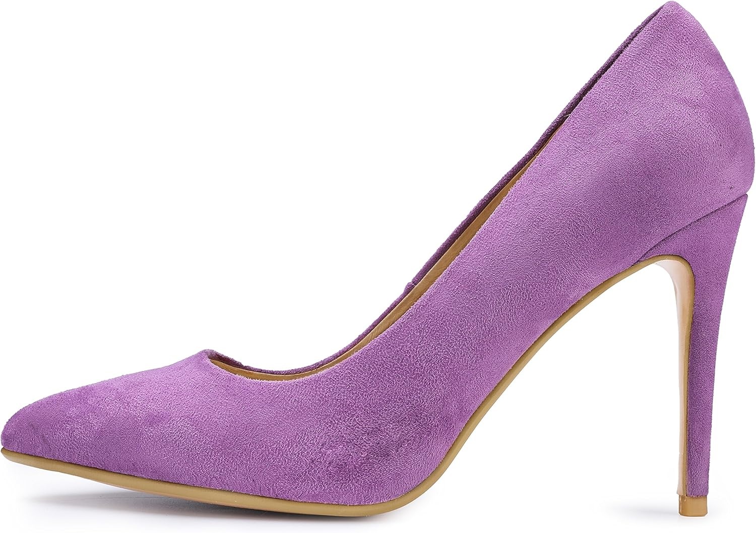 image:imageIDIFU Womens IN4 Classic Pointed Toe High Heels Pumps Wedding Dress Office ShoesLavender Suede