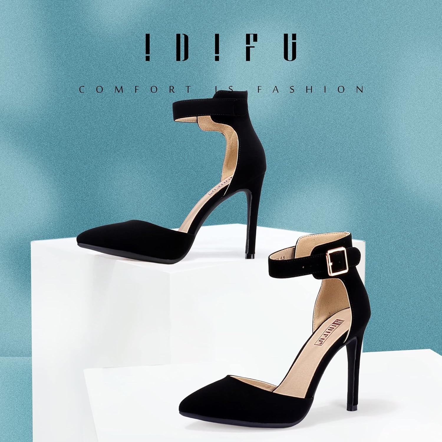 image:imageIDIFU Womens Stiletto PumpsS Black Nubuck