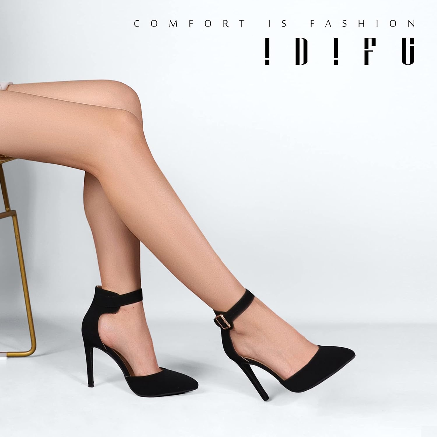 image:imageIDIFU Womens Stiletto PumpsS Black Nubuck