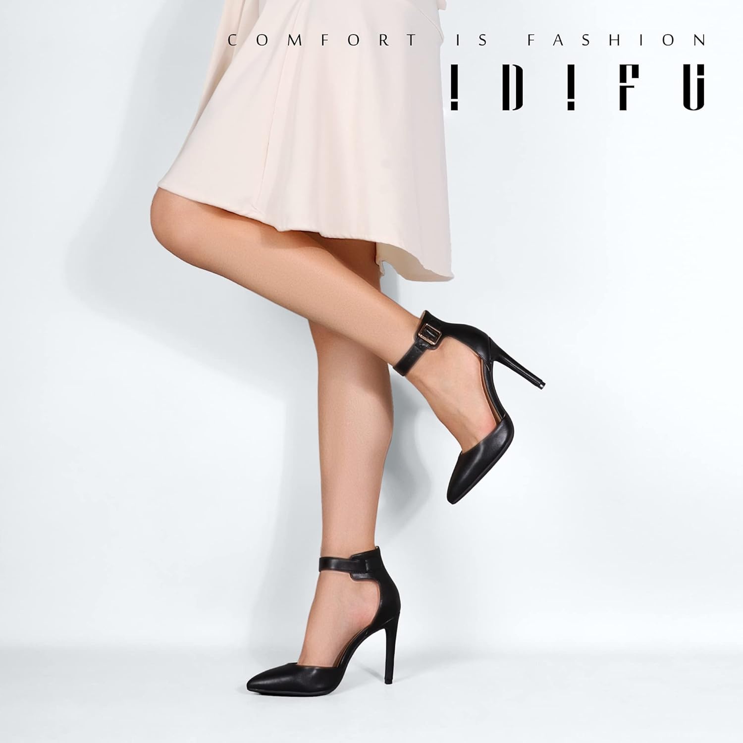 image:imageIDIFU Womens Stiletto PumpsS Black Pu