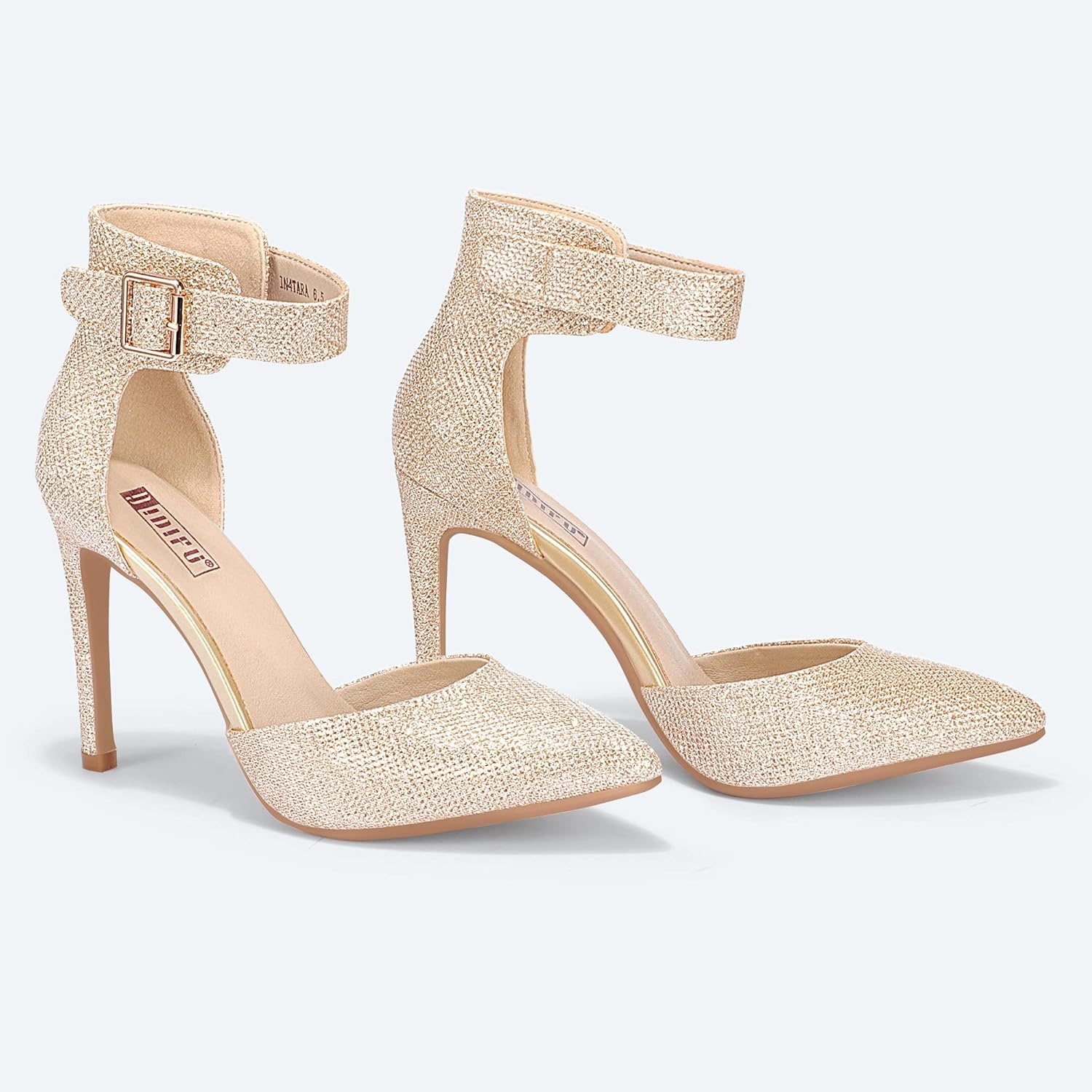 image:imageIDIFU Womens Stiletto PumpsS Gold Glitter
