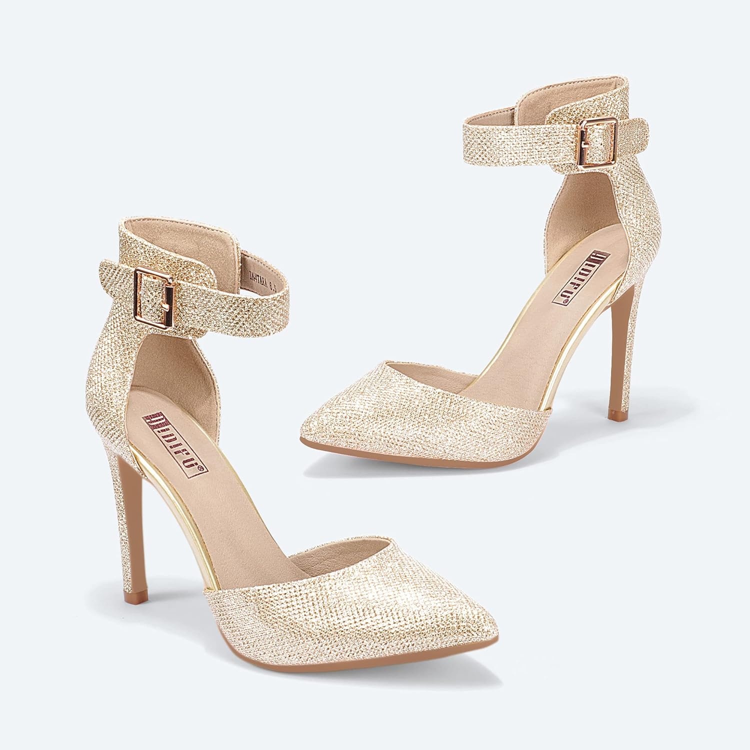 image:imageIDIFU Womens Stiletto PumpsS Gold Glitter