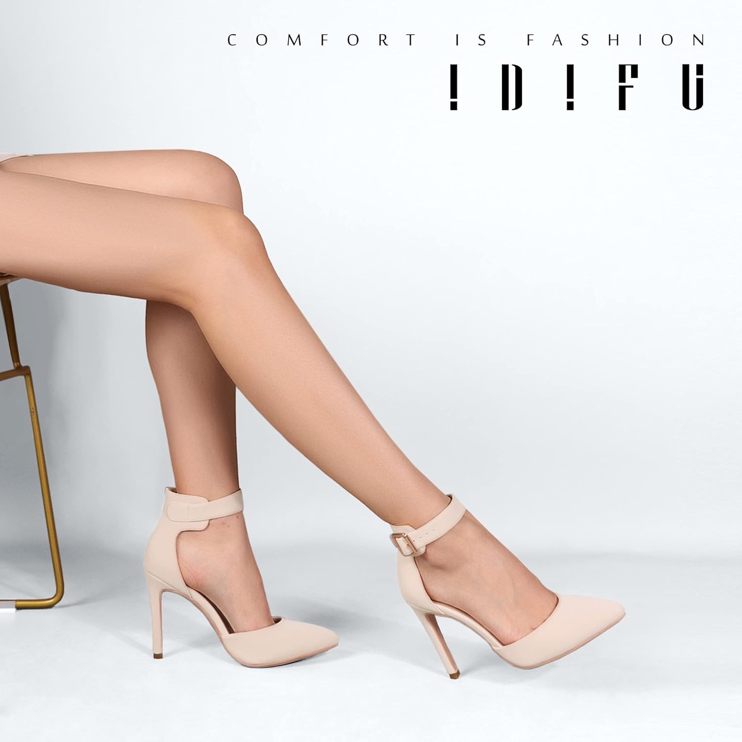 image:imageIDIFU Womens Stiletto PumpsS Nude Nubuck