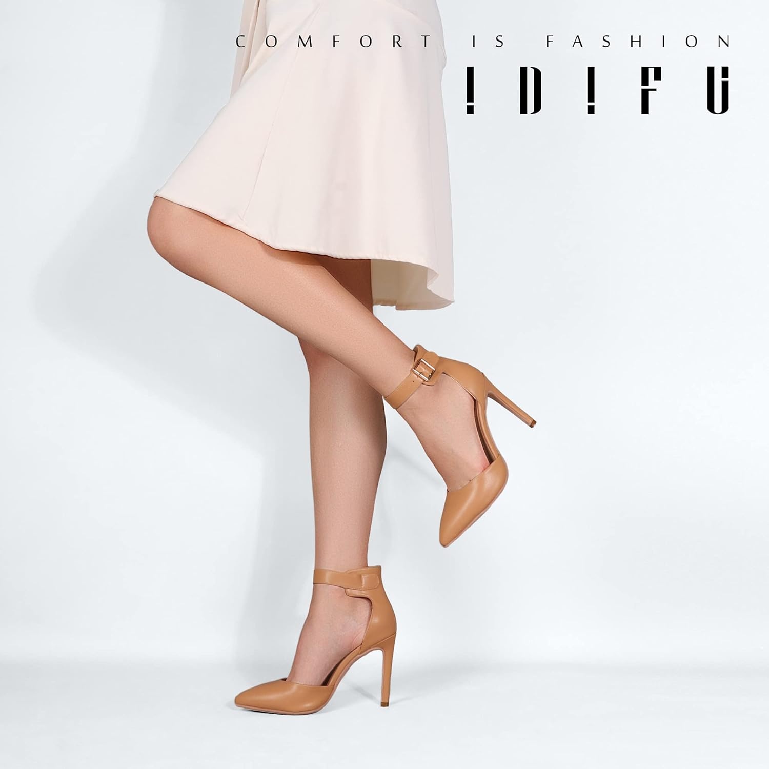image:imageIDIFU Womens Stiletto PumpsS Nude Pu