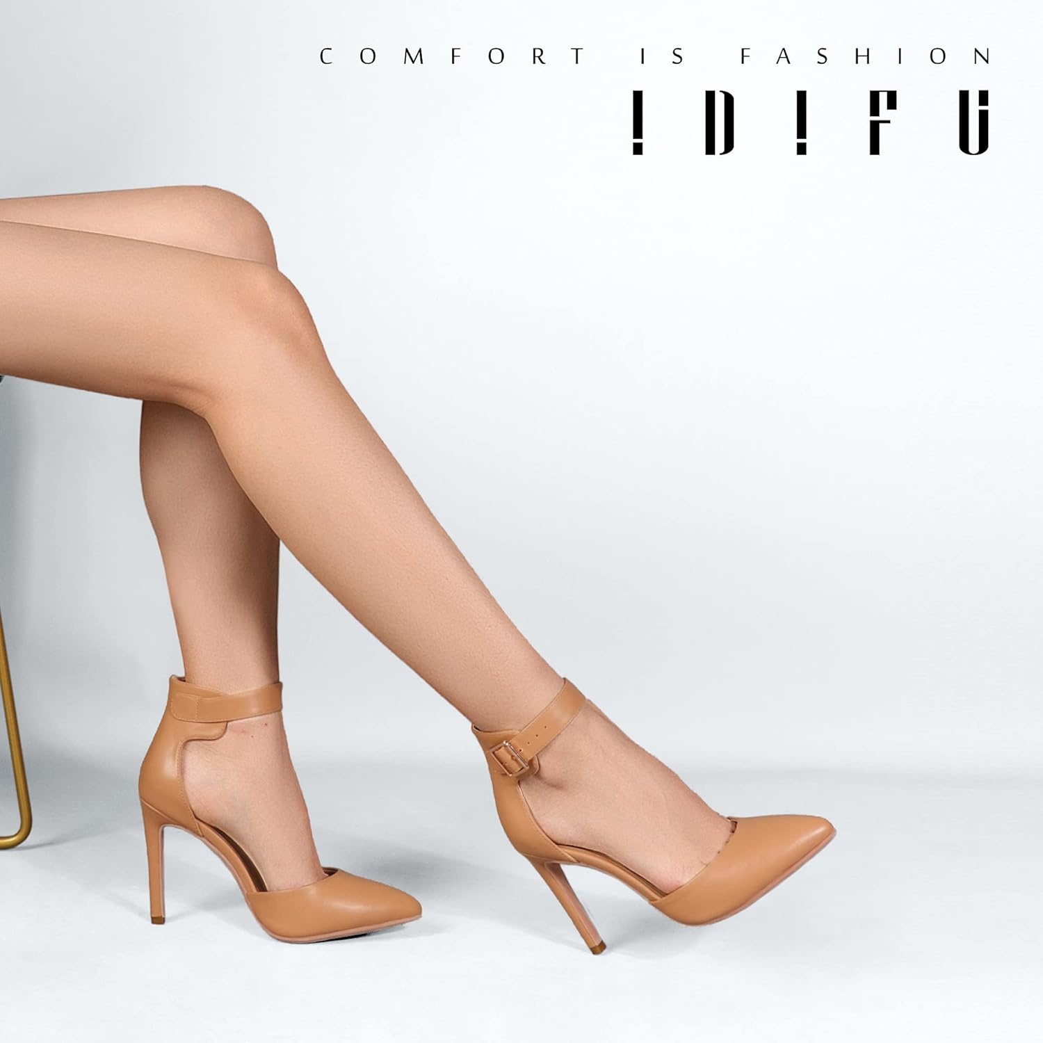 image:imageIDIFU Womens Stiletto PumpsS Nude Pu