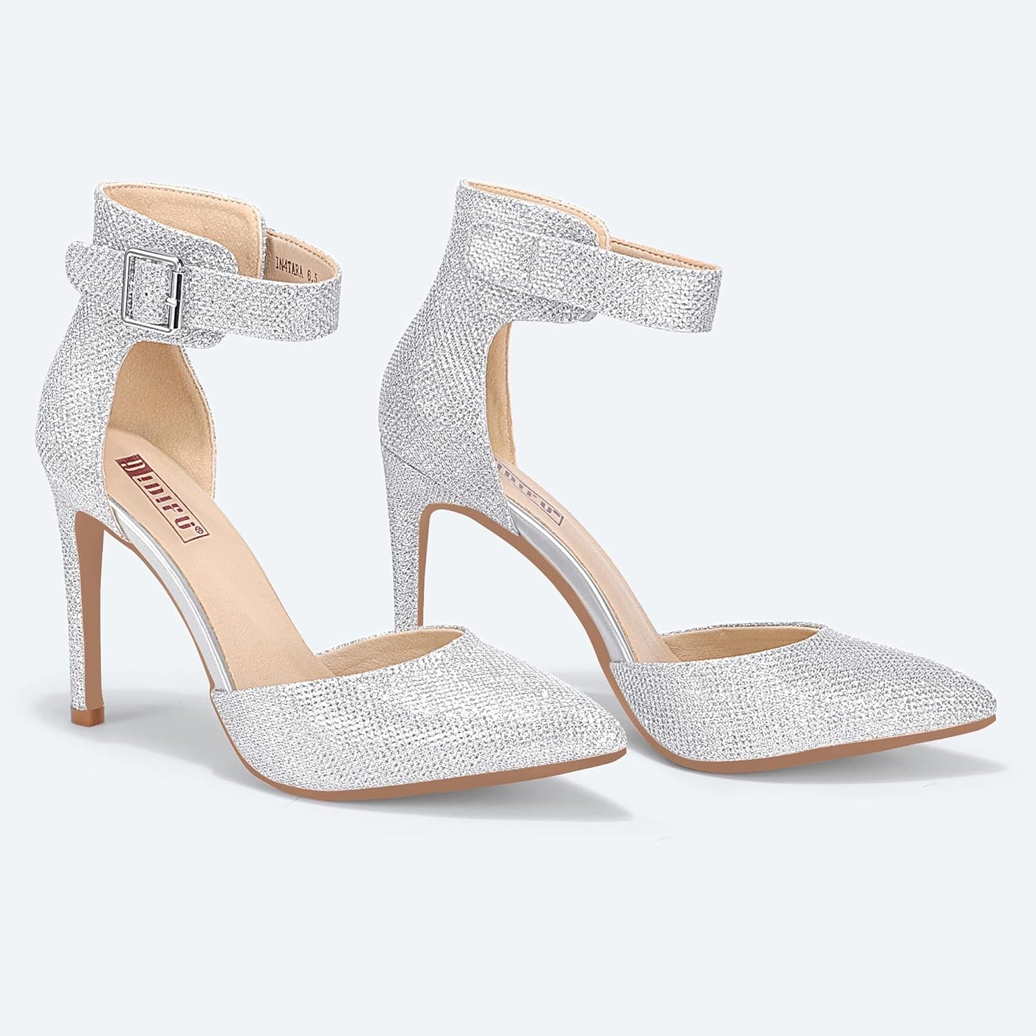 image:imageIDIFU Womens Stiletto PumpsS Silver Glitter