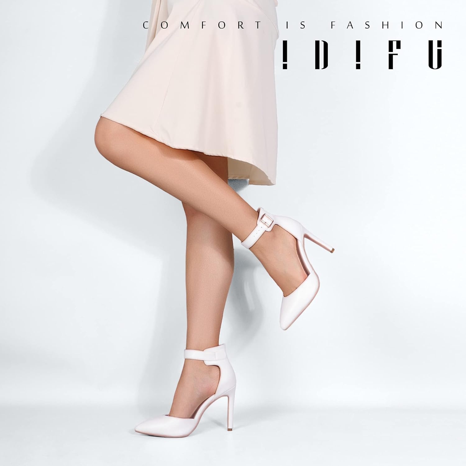 image:imageIDIFU Womens Stiletto PumpsS White Pu