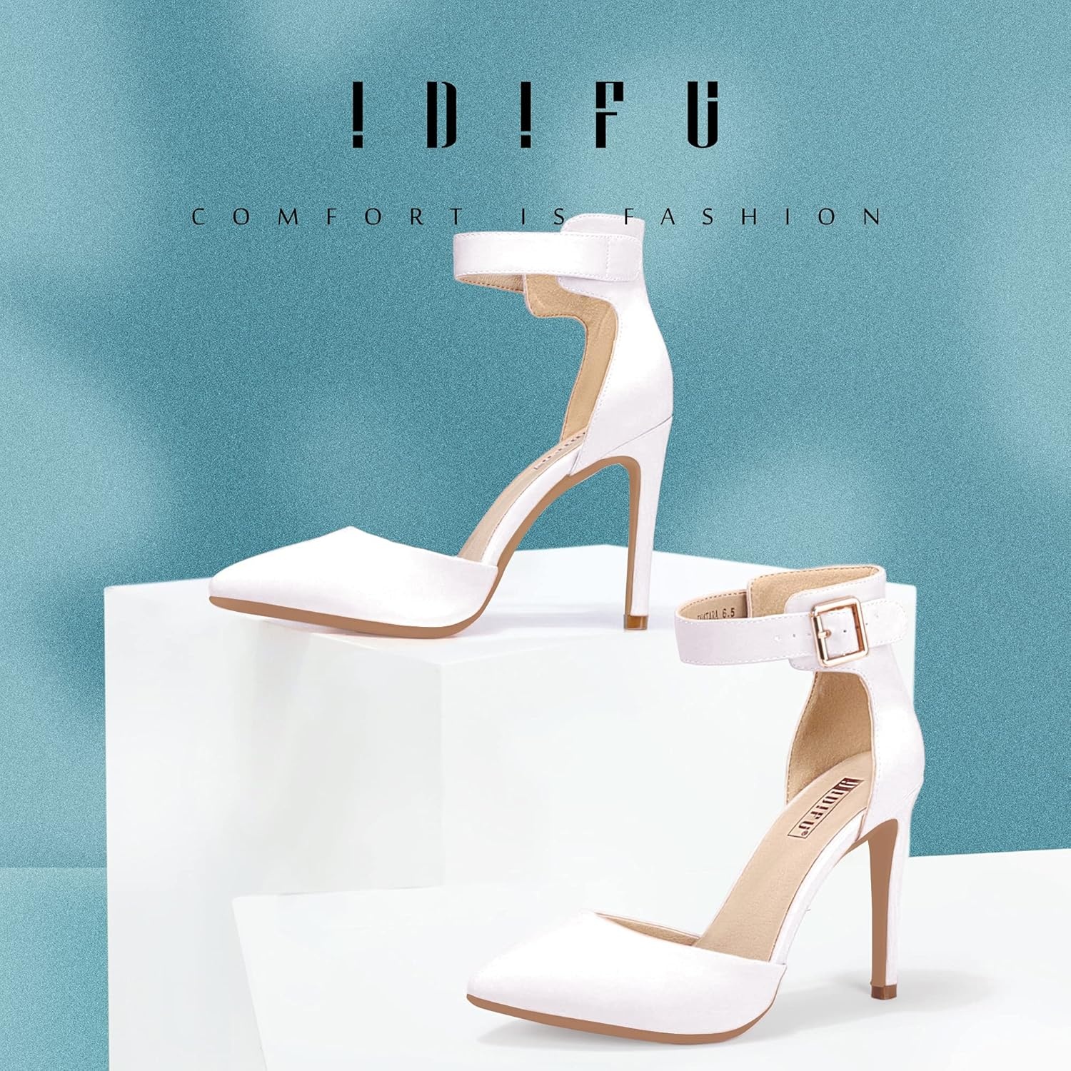 image:imageIDIFU Womens Stiletto PumpsS White Pu