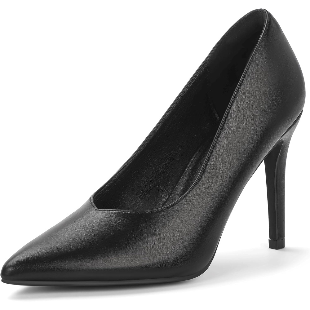 image:imageIDIFU IN4 High Heels Closed Toe Heels Womens Pumps Stiletto Pointed Toe Dress Shoes for Women Wedding Prom Bridal Work Office Business Prom Bride Trendy Dressy Sexy Comfortable Pumps ShoesBlack Pu