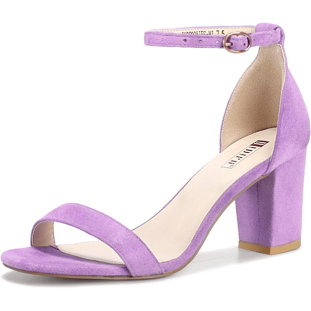 image:imageIDIFU Womens 3 Inch Heel Sandals for WomenLavender Suede