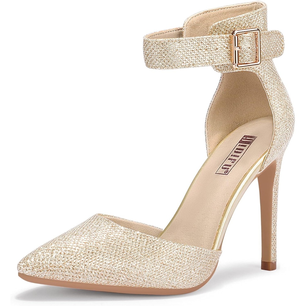 image:imageIDIFU Womens Stiletto PumpsS Gold Glitter