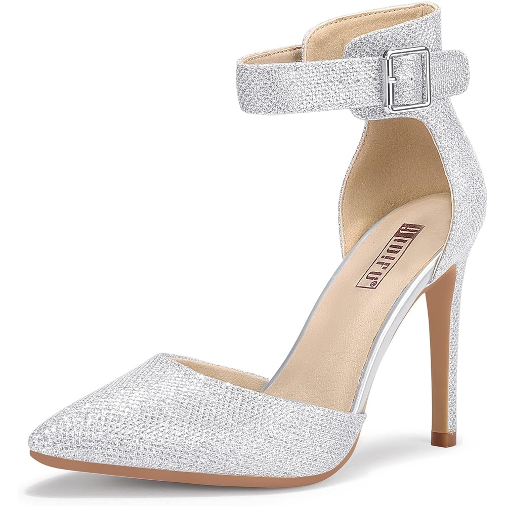 image:imageIDIFU Womens Stiletto PumpsS Silver Glitter