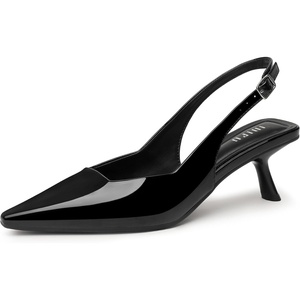 image:imageIDIFU IN2 Closed Toe Slingback Pointed Toe Short Womens Pumps Kitten Low Heels Work Business Pumps ShoesBlack 01