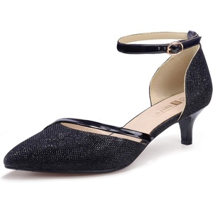 image:imageIDIFU Women IN2 Maxine Low Kitten Heels Dress Pumps Wedding Evening Formal Elegant Closed Toe Shoes for Women BrideBlack