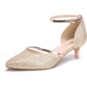 image:imageIDIFU Women IN2 Maxine Low Kitten Heels Dress Pumps Wedding Evening Formal Elegant Closed Toe Shoes for Women BrideGold