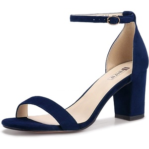 image:imageIDIFU Womens 3 Inch Heel Sandals for WomenBlue Suede