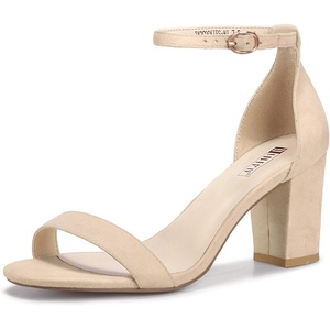 image:imageIDIFU Womens 3 Inch Heel Sandals for WomenNude Suede