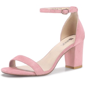image:imageIDIFU Womens 3 Inch Heel Sandals for WomenPink Suede