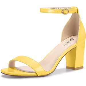 image:imageIDIFU Womens 3 Inch Heel Sandals for WomenYellow Patent