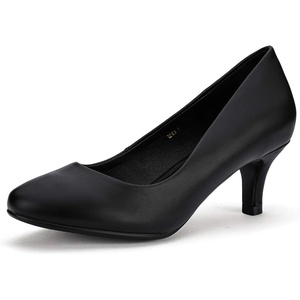 image:imageIDIFU Womens Classic Low Heels Dress Pumps 2 Inch Kitten Heel Round Toe Office Wedding ShoesBlack Pu