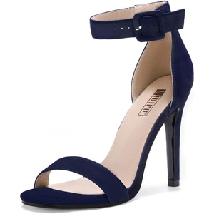 image:imageIDIFU Womens High Heels for Women Dressy Stiletto Open Toe Heels Ankle Strap Heeled Sandals for Women on Wedding Party HomecomingBlue Suede