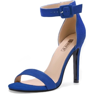 image:imageIDIFU Womens High Heels for Women Dressy Stiletto Open Toe Heels Ankle Strap Heeled Sandals for Women on Wedding Party HomecomingRoyal Blue Suede
