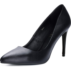 image:imageIDIFU Womens IN4 Classic Pointed Toe High Heels Pumps Wedding Dress Office ShoesBlack Pu