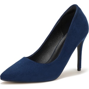 image:imageIDIFU Womens IN4 Classic Pointed Toe High Heels Pumps Wedding Dress Office ShoesBlue Suede