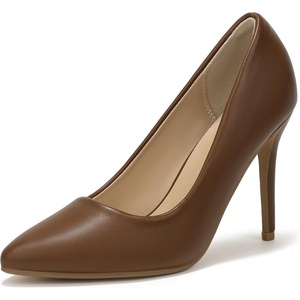 image:imageIDIFU Womens IN4 Classic Pointed Toe High Heels Pumps Wedding Dress Office ShoesBrown Pu