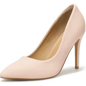 image:imageIDIFU Womens IN4 Classic Pointed Toe High Heels Pumps Wedding Dress Office ShoesNude Nubuck