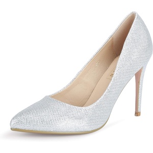 image:imageIDIFU Womens IN4 Classic Pointed Toe High Heels Pumps Wedding Dress Office ShoesSilver Glitter