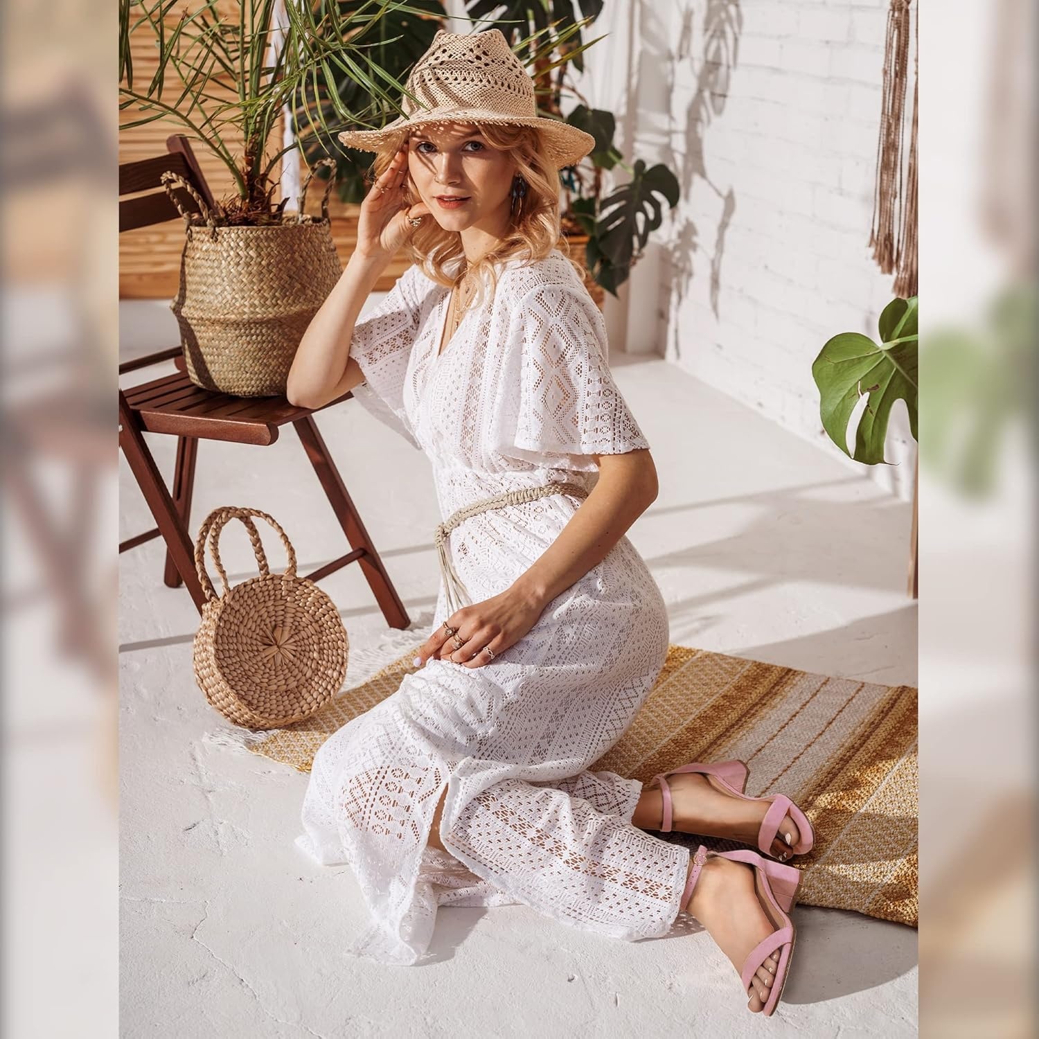 image:imageIDIFU Womens CookieLO Low Block Heels Chunky Sandals Ankle Strap Wedding Dress Pump ShoesCookielo Pink Suede