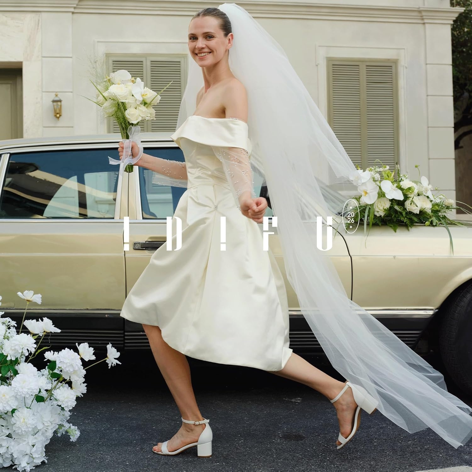 image:imageIDIFU Womens CookieLO Low Block Heels Chunky Sandals Ankle Strap Wedding Dress Pump ShoesCookielo White Pu