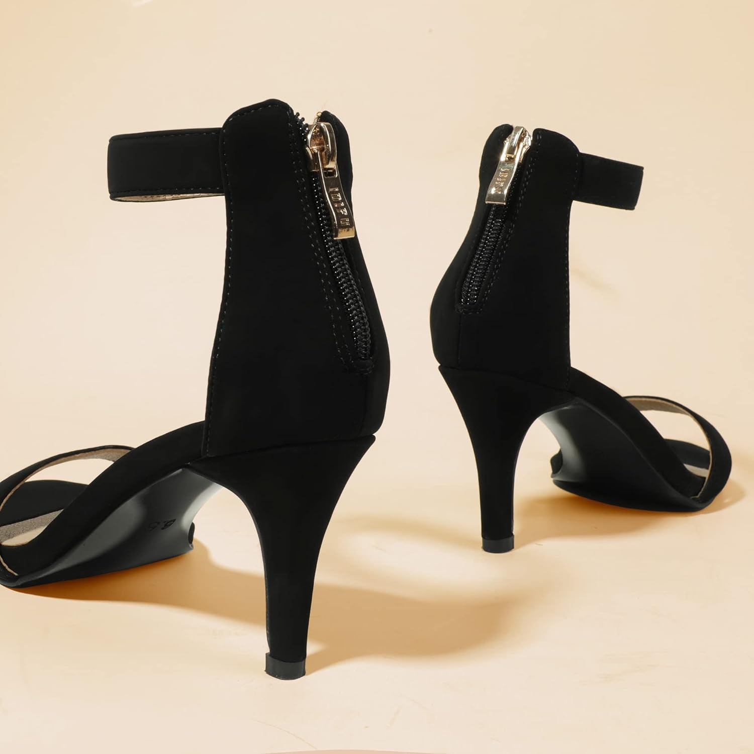 image:imageIDIFU Womens 3 Inch Kitten Heels Dressy Open Toe Heels Ankle Strap Heeled Sandals for Bride Wedding Bridal Shoes On Evening PromBlack Nubuck