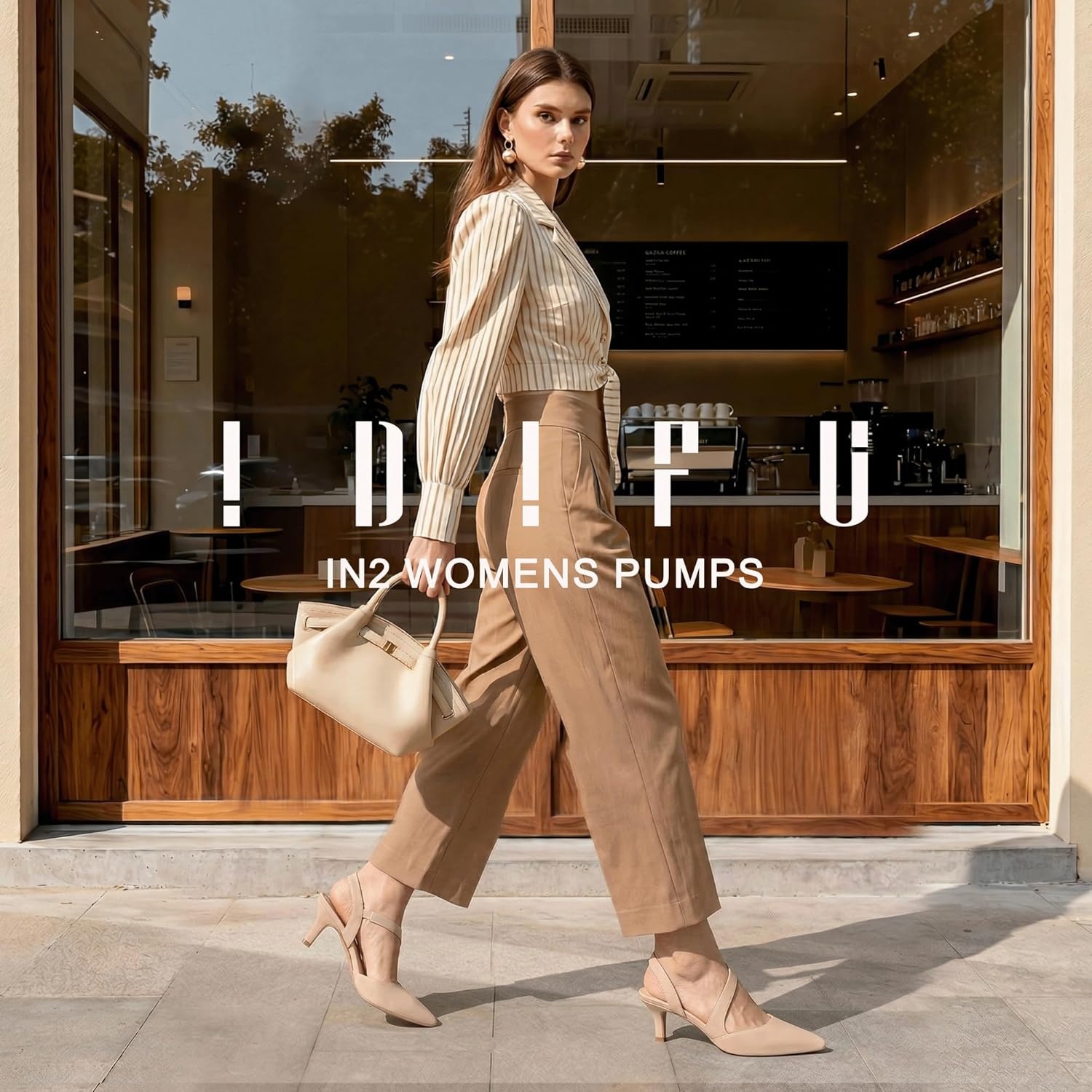 image:imageIDIFU IN2 Kitten Closed Toe Heels Slingback Low Short Pointed Pumps Small Comfortable Work Dress Shoes for Women Wedding Prom Graduation Heel Formal Cute Ladies Pumps ShoesNude Nubuck