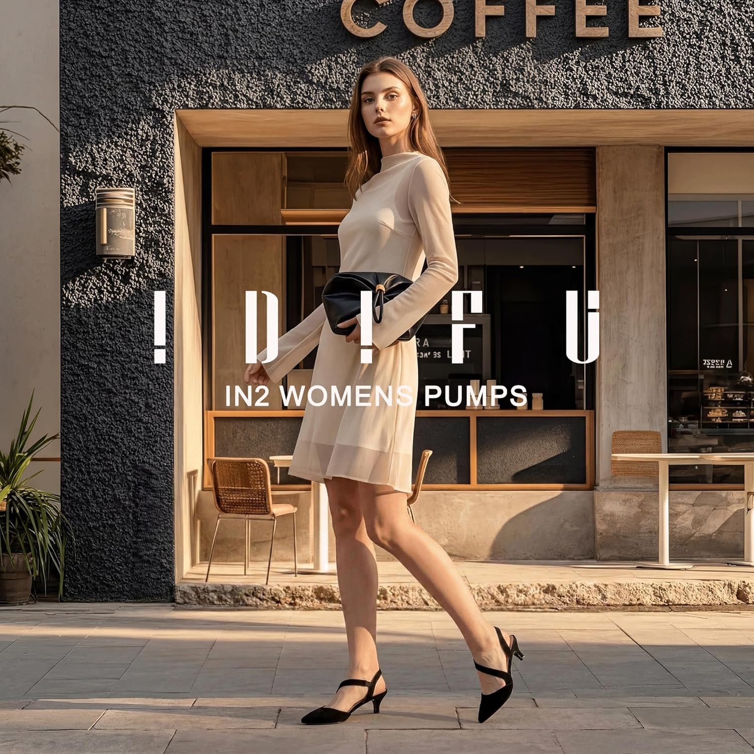 image:imageIDIFU IN2 Kitten Closed Toe Heels Slingback Low Short Pointed Pumps Small Comfortable Work Dress Shoes for Women Wedding Prom Graduation Heel Formal Cute Ladies Pumps ShoesBlack Nubuck