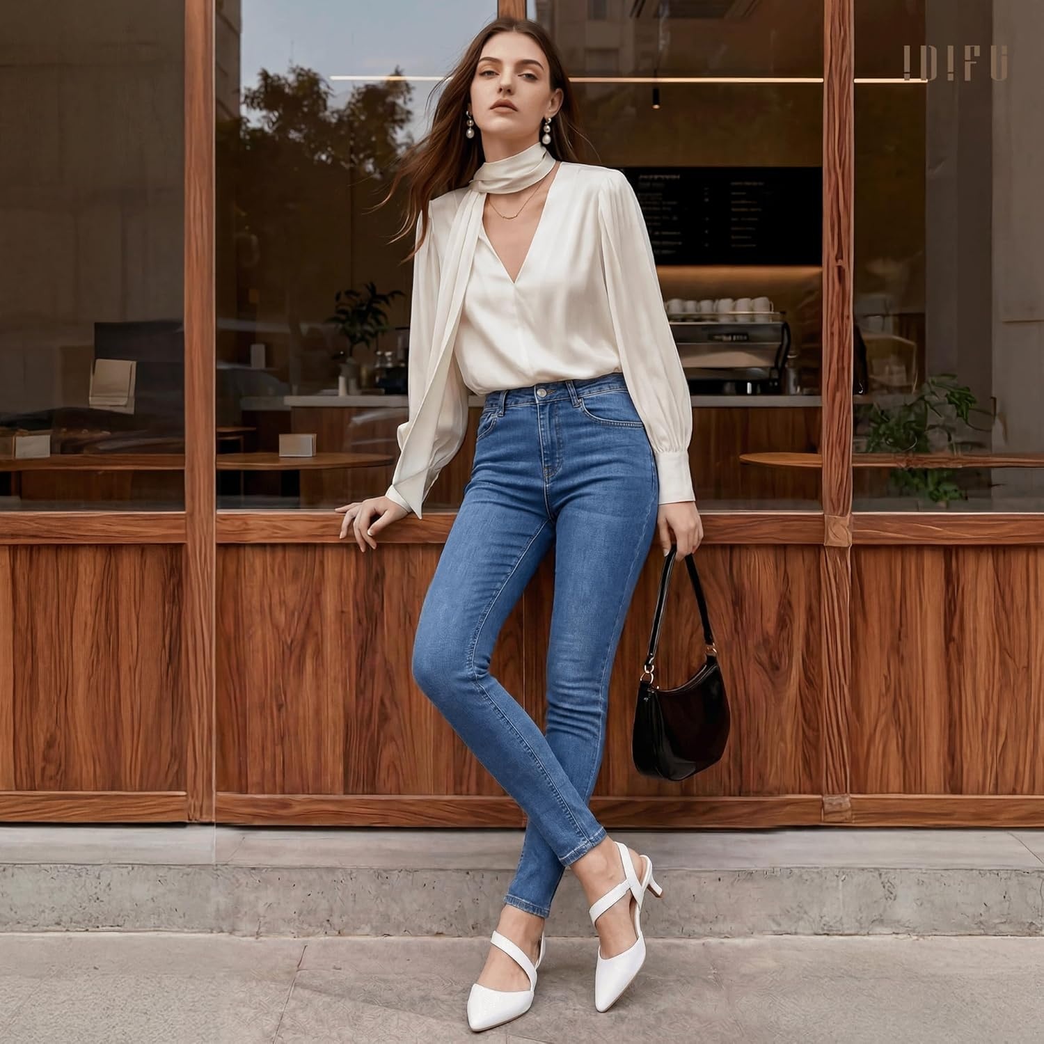 image:imageIDIFU IN2 Kitten Closed Toe Heels Slingback Low Short Pointed Pumps Small Comfortable Work Dress Shoes for Women Wedding Prom Graduation Heel Formal Cute Ladies Pumps ShoesWhite Pu