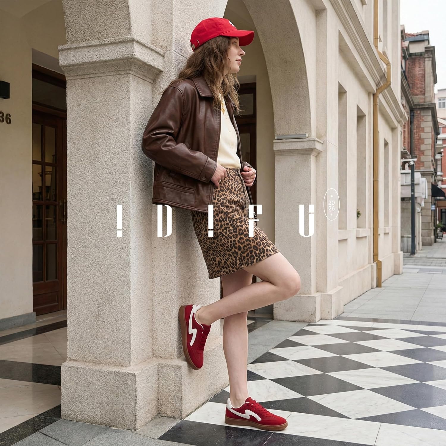 image:imageIDIFU Womens Fashion Sneakers Comfortable Cute Casual Tennis Shoes Non Slip Memory Foam Lightweight Trendy Retro SneakersRed