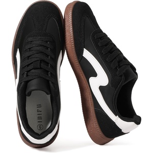 image:imageIDIFU Womens Fashion Sneakers Comfortable Cute Casual Tennis Shoes Non Slip Memory Foam Lightweight Trendy Retro SneakersBlack