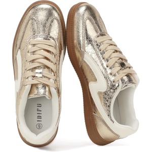 image:imageIDIFU Womens Fashion Sneakers Comfortable Cute Casual Tennis Shoes Non Slip Memory Foam Lightweight Trendy Retro SneakersGold